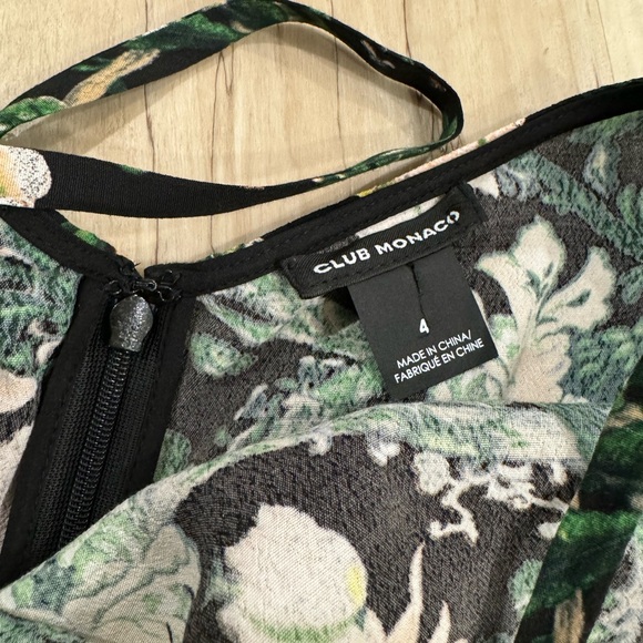 CLUB MONACO GRACELLA OFF THE SHOULDER MIDI DRESS FLORAL - Picture 7 of 7